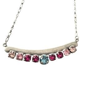 Sabika Crystal Silver Tone Summer 2014 Necklace NEW